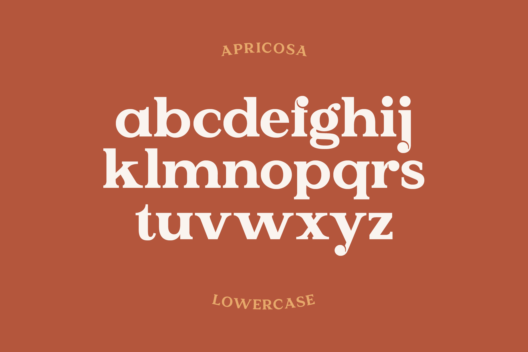 Apricosa Font Alphabet - Lowercase