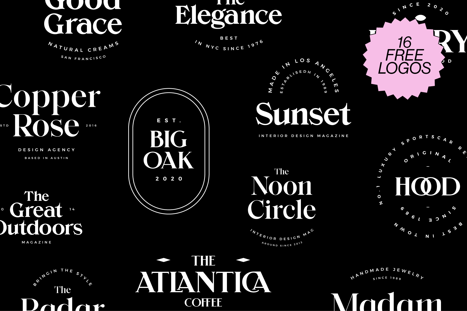 16 Free Logo Templates - Sweetest Goods - Modern Font Bundle