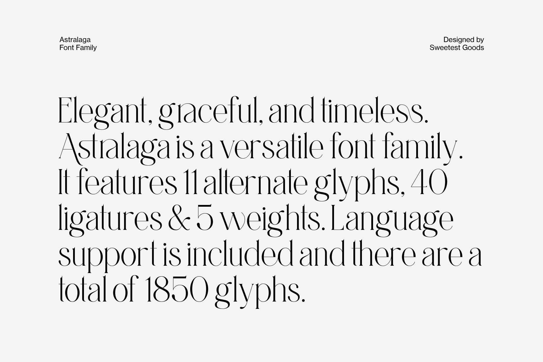 Astralaga - Elegant, graceful and timeless - Typeface Design