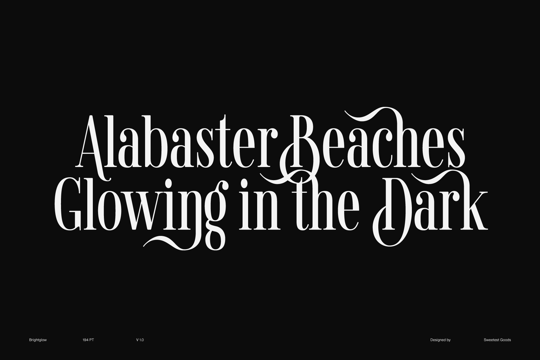 Alabaster Beaches Glowing in the Dark - Brightglow Retro Font