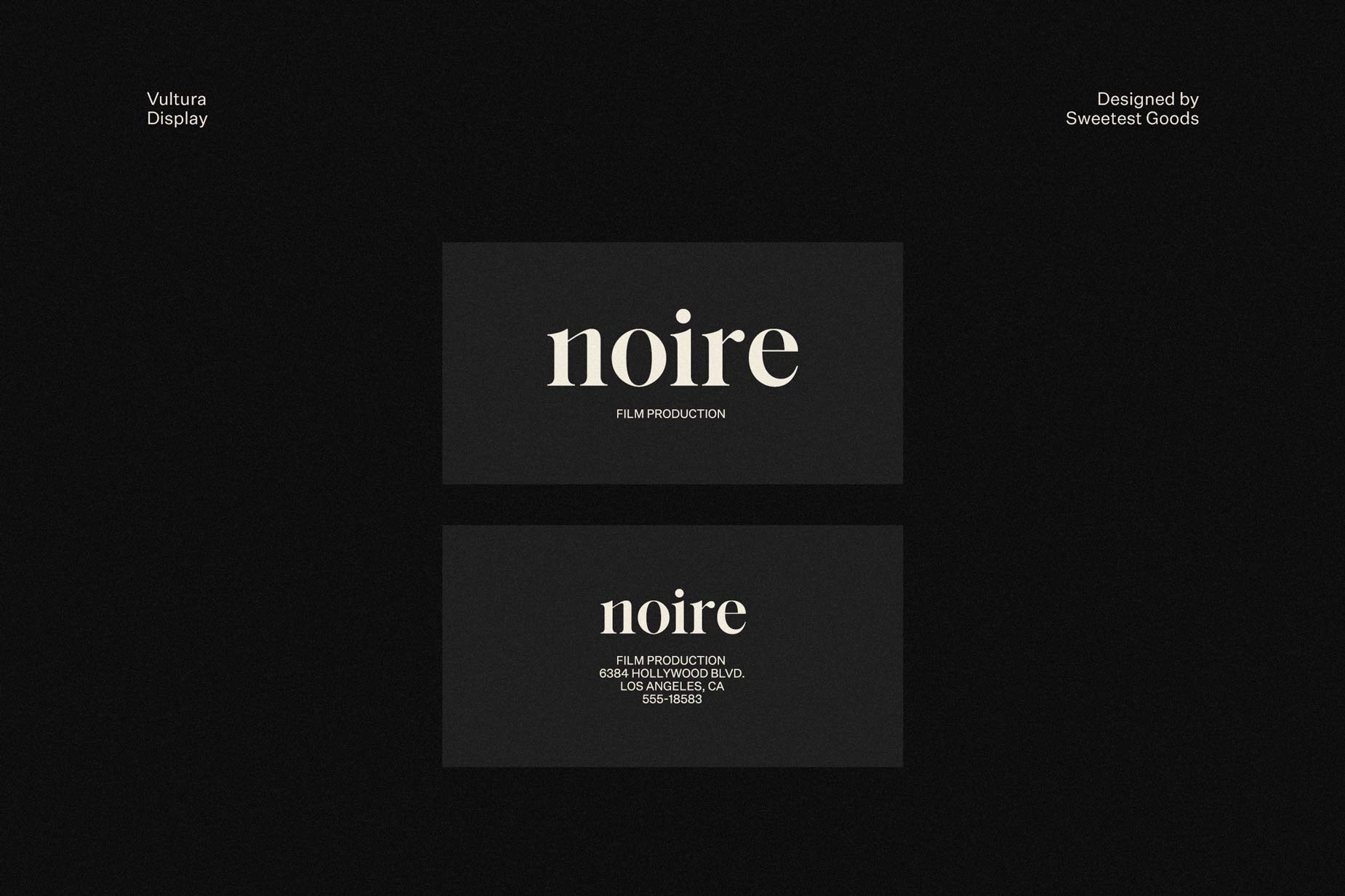 Business Card Design - All-Black - Noire - Vultura Typeface Design